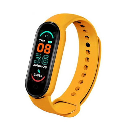 M6 Sports Smart Bracelet, Support Heart Rate Monitoring & Blood Pressure Monitoring & Sleep Monitoring & Sedentary Reminder, Type:Linear Charging(Yellow) - Smart Wear by buy2fix | Online Shopping UK | buy2fix