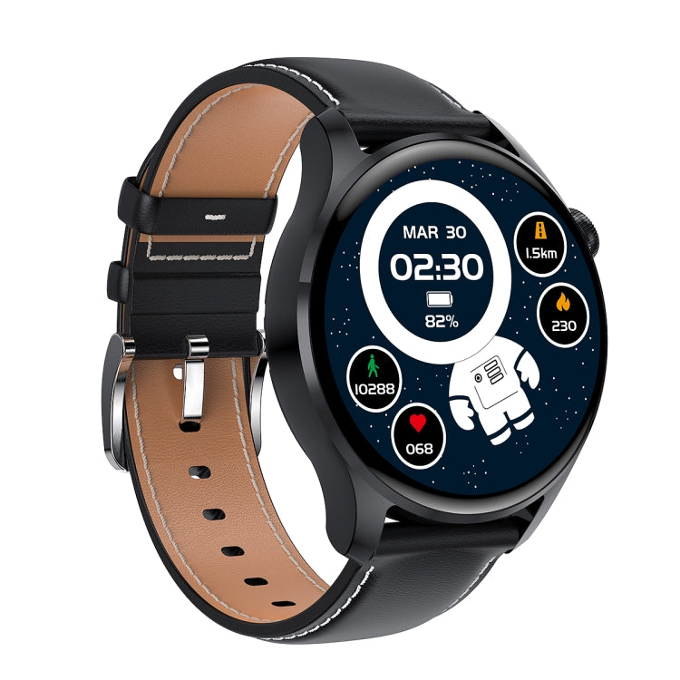 M103 1.35 inch IPS Color Screen IP67 Waterproof Smart Watch, Support Sleep Monitoring / Heart Rate Monitoring / Bluetooth Call / Music Playback, Style: Leather Strap(Black) - Smart Wear by buy2fix | Online Shopping UK | buy2fix