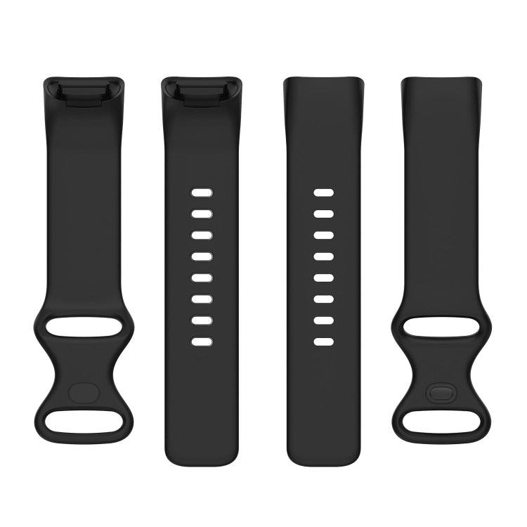 For Fitbit Charge 5 Silicone Watch Band, Size:S (Black) - Smart Wear by buy2fix | Online Shopping UK | buy2fix