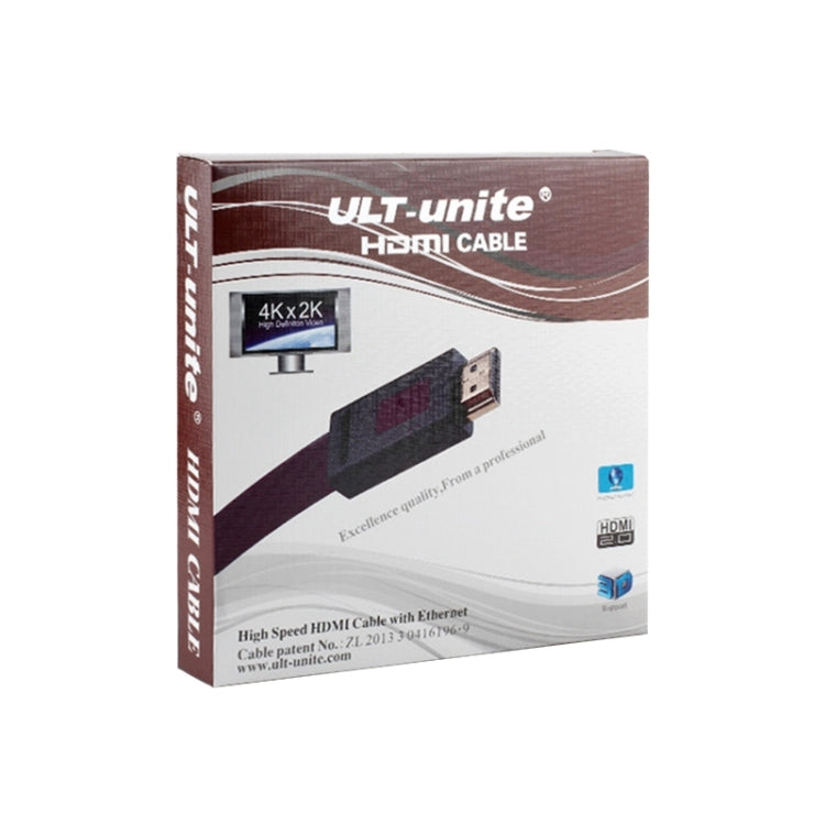 ULT-unite 4K Ultra HD Gold-plated HDMI to HDMI Flat Cable, Cable Length:2m(Transparent Purple) - Cable by ult-unite | Online Shopping UK | buy2fix
