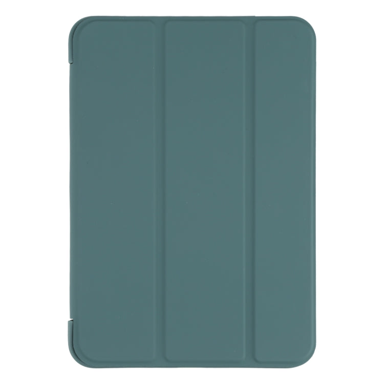 For iPad mini 6 GEBEI Shockproof Horizontal Flip Tablet Case with Three-folding Holder(Pine Needle Green) - iPad mini 6 Cases by GEBEI | Online Shopping UK | buy2fix