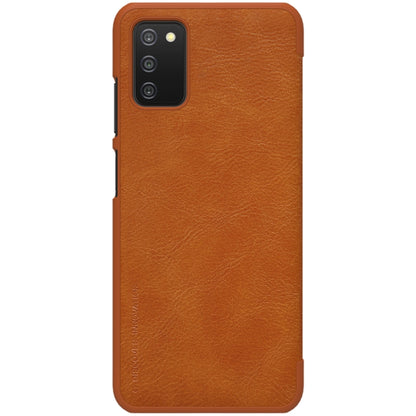 For Samsung Galaxy A03s / A037G NILLKIN QIN Series Crazy Horse Texture Horizontal Flip Phone Leather Case with Card Slot(Brown) - Galaxy Phone Cases by NILLKIN | Online Shopping UK | buy2fix