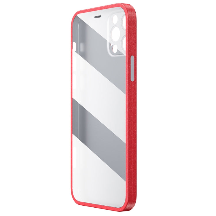 For iPhone 12 Pro WK WPC-011 Shockproof PC Phone Case with Tempered Glass Film(Red) - iPhone 12 / 12 Pro Cases by WK | Online Shopping UK | buy2fix