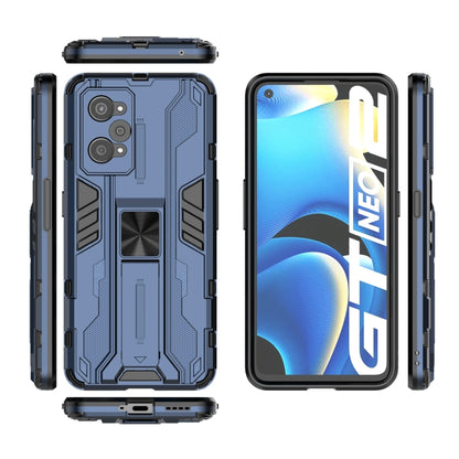For OPPO Realme GT Neo2 5G Supersonic PC + TPU Shock-proof Phone Case with Holder(Blue) - OPPO & vivo Accessories by buy2fix | Online Shopping UK | buy2fix
