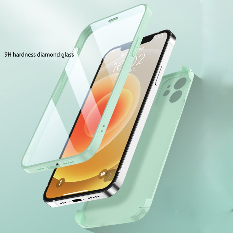 For iPhone 13 Pro Max 360 Full Coverage Glass Phone Case (White) - Apple Accessories by buy2fix | Online Shopping UK | buy2fix