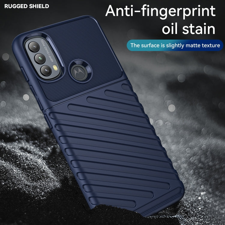 For Motorola Moto E20 / E30 / E40 Thunderbolt Shockproof TPU Soft Phone Case(Blue) - Mobile Accessories by buy2fix | Online Shopping UK | buy2fix