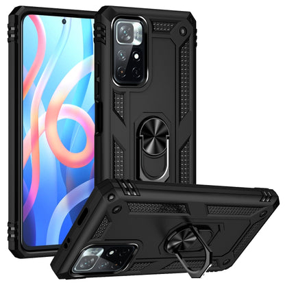 For Xiaomi Redmi Note 11 5G Shockproof TPU + PC Phone Case with 360 Degree Rotating Holder(Black) - Xiaomi Accessories by buy2fix | Online Shopping UK | buy2fix