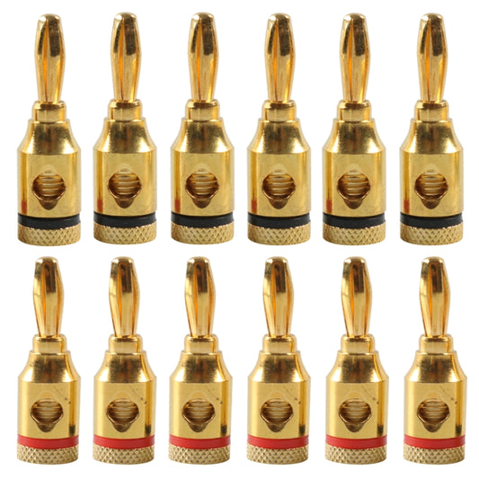 A6520 12 in 1 Car Gold-plated Red and Black 4mm Banana Head Audio Plug - In Car by buy2fix | Online Shopping UK | buy2fix