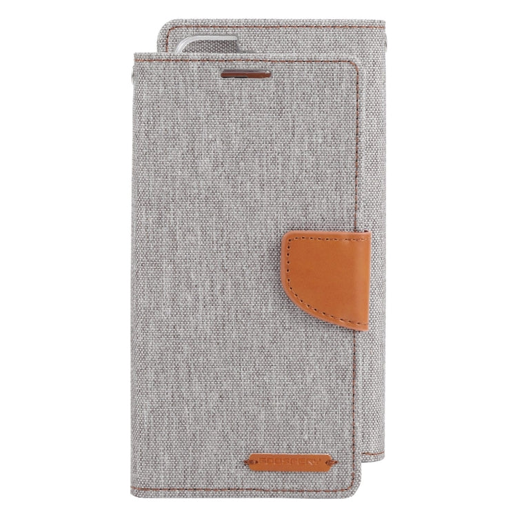 For Samsung Galaxy S22 5G GOOSPERY CANVAS DIARY Canvas Texture Leather Phone Case(Grey) - Galaxy S22 5G Cases by GOOSPERY | Online Shopping UK | buy2fix