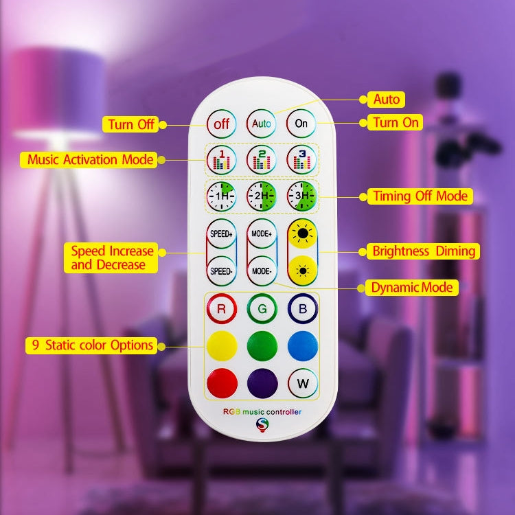 LED Symphony RGB Atmosphere Floor Light with Remote Control, Length:1.2m -  by buy2fix | Online Shopping UK | buy2fix