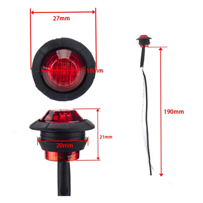 A5010 Red Light 10 in 1 Truck Trailer LED Round Side Marker Lamp - In Car by buy2fix | Online Shopping UK | buy2fix