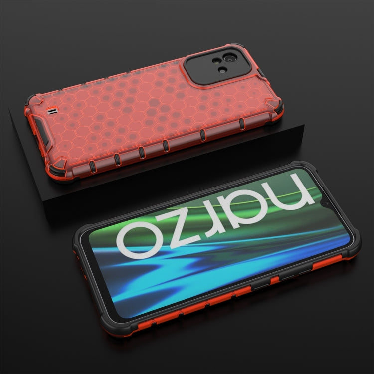 For OPPO Realme Narzo 50 4G Honeycomb PC + TPU Phone Case(Red) - Realme Cases by buy2fix | Online Shopping UK | buy2fix