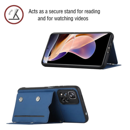 For Xiaomi Redmi Note 11 Pro Skin Feel PU + TPU + PC Phone Case with Card Slots(Blue) - Xiaomi Accessories by buy2fix | Online Shopping UK | buy2fix