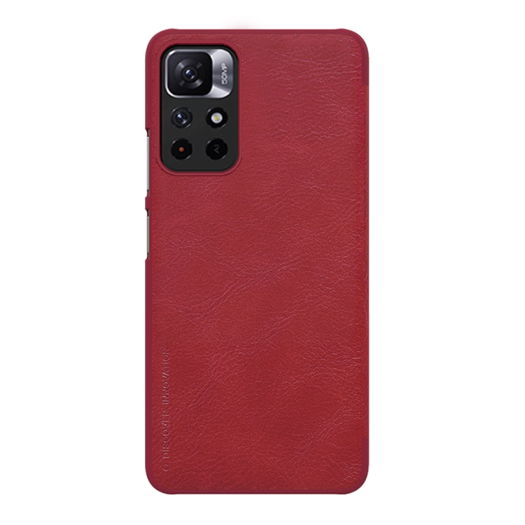 For Xiaomi Redmi Note 11 5G / 11T 5G / Poco M4 Pro 5G / 11S 5G NILLKIN QIN Series Crazy Horse Texture Leather Phone Case(Red) - Xiaomi Cases by NILLKIN | Online Shopping UK | buy2fix