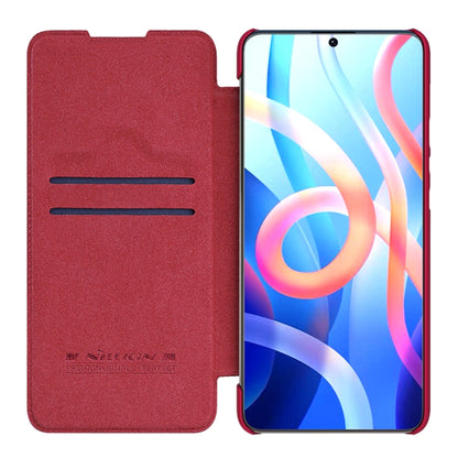 For Xiaomi Redmi Note 11 5G / 11T 5G / Poco M4 Pro 5G / 11S 5G NILLKIN QIN Series Crazy Horse Texture Leather Phone Case(Red) - Xiaomi Cases by NILLKIN | Online Shopping UK | buy2fix