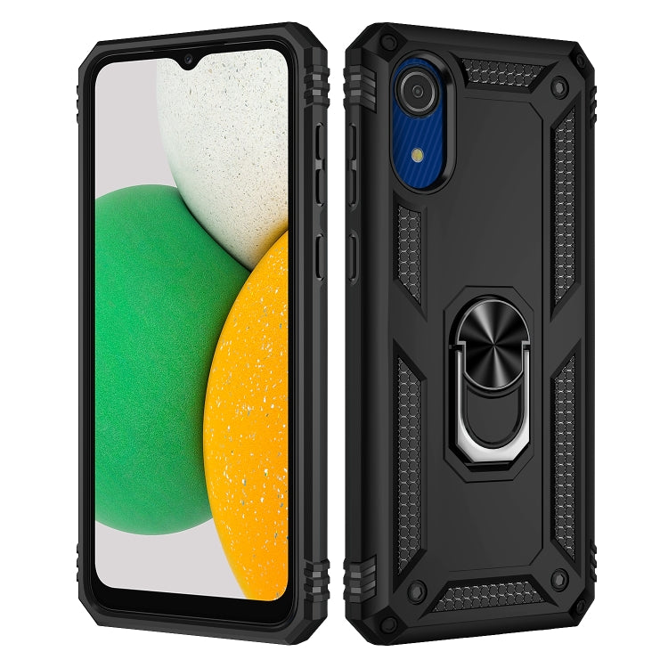 For Samsung Galaxy A03 Core 164mm Shockproof TPU + PC Phone Case with Holder(Black) - Samsung Accessories by buy2fix | Online Shopping UK | buy2fix