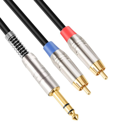 6.35mm Male to Dual RCA Male Audio Cable, Cable Length:1.8m - Aux Cable by buy2fix | Online Shopping UK | buy2fix