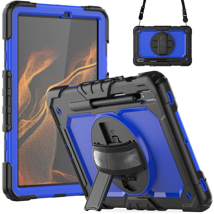 For Samsung Galaxy Tab S8 11 inch SM-X700 Silicone + PC Tablet Case(Black+Dark Blue) - Galaxy Tab S8 Cases by buy2fix | Online Shopping UK | buy2fix