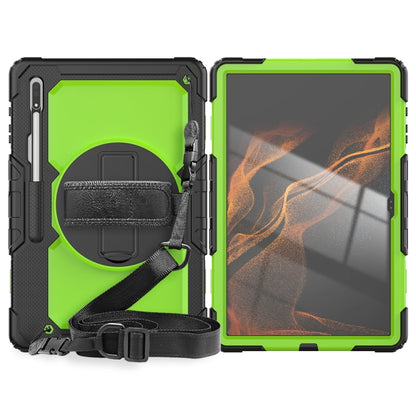 For Samsung Galaxy Tab S8 Ultra 14.6 inch SM-X900 Silicone + PC Tablet Case(Black+Yellow Green) - Galaxy Tab S8 Ultra Cases by buy2fix | Online Shopping UK | buy2fix