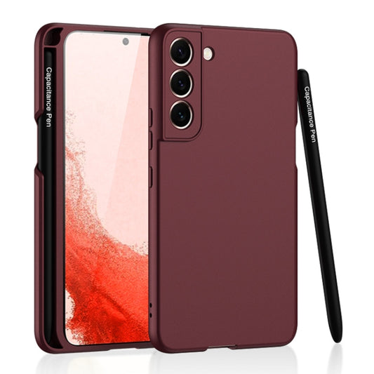 For Samsung Galaxy S22 5G GKK Ultra-thin Skin Feel Phone Case with Side Pen Slot & Stylus(Red) - Galaxy S22 5G Cases by GKK | Online Shopping UK | buy2fix