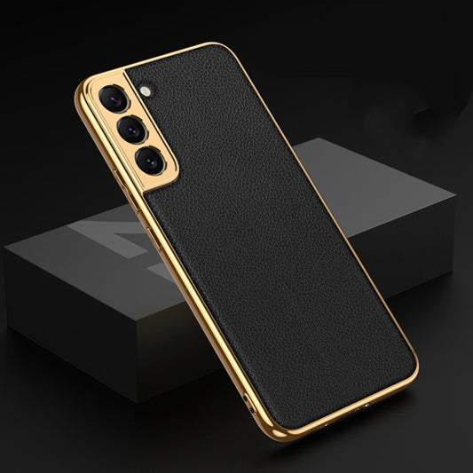 For Samsung Galaxy S22 5G GKK Plating TPU + Leather Full Coverage Phone Case(Black) - Galaxy S22 5G Cases by GKK | Online Shopping UK | buy2fix