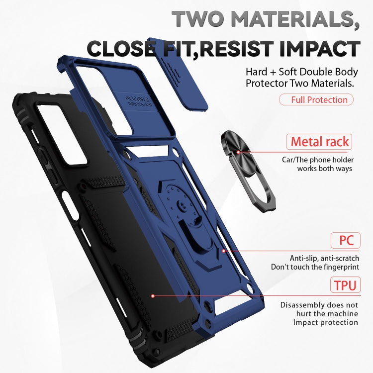 For Xiaomi Redmi Note 11 Pro Global Sliding Camshield Holder Phone Case(Blue) - Redmi Note 11 Pro Case by buy2fix | Online Shopping UK | buy2fix