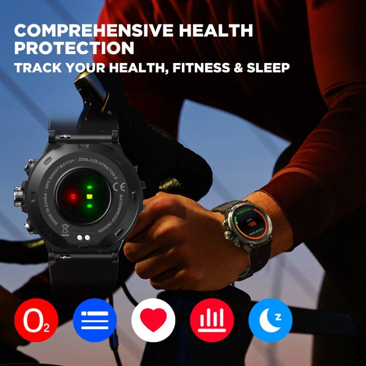 Zeblaze Stratos 2 1.3 inch AMOLED Screen Smart Watch, Support Sleep Monitoring / Heart Rate Monitoring(Black) - Smart Watches by Zeblaze | Online Shopping UK | buy2fix