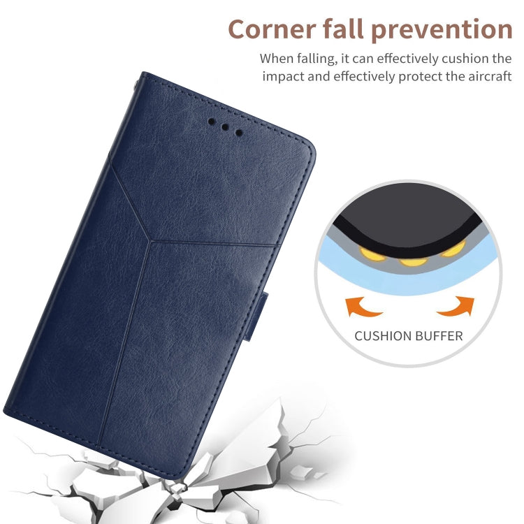 For UMIDIGI A9 Y Stitching Horizontal Flip Leather Phone Case(Blue) - More Brand by buy2fix | Online Shopping UK | buy2fix