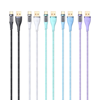 USAMS US-SJ572 Type-C / USB-C 66W Aluminum Alloy Transparent Charging Cata Cable, Length: 1.2m(Black) -  by USAMS | Online Shopping UK | buy2fix