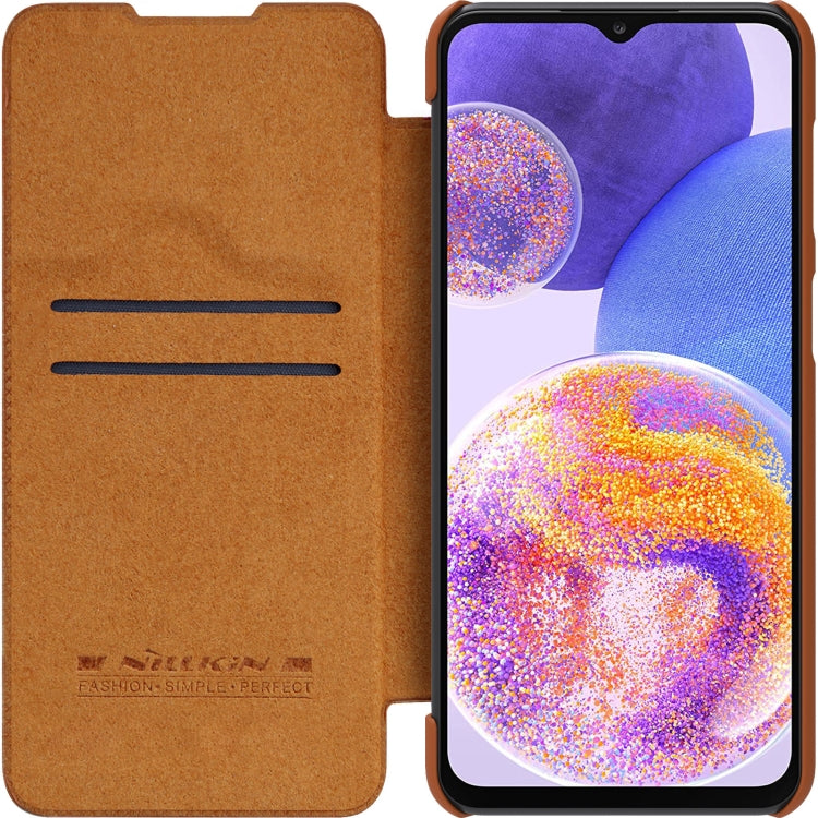 For Samsung Galaxy A23 4G NILLKIN QIN Series Crazy Horse Texture Leather Case(Brown) - Galaxy Phone Cases by NILLKIN | Online Shopping UK | buy2fix