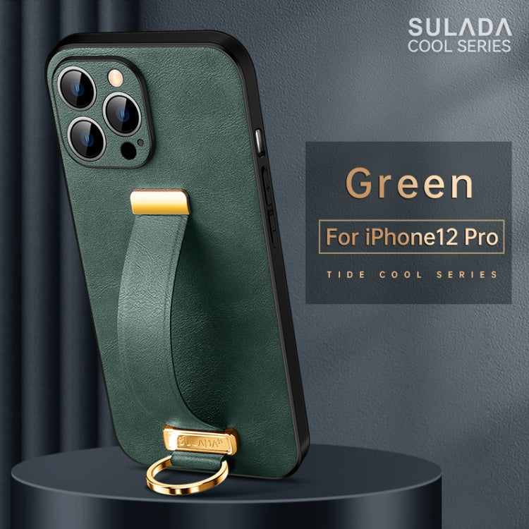 For iPhone 12 Pro SULADA Cool Series PC + Leather Texture Skin Feel Shockproof Phone Case (Green) - iPhone 12 / 12 Pro Cases by SULADA | Online Shopping UK | buy2fix