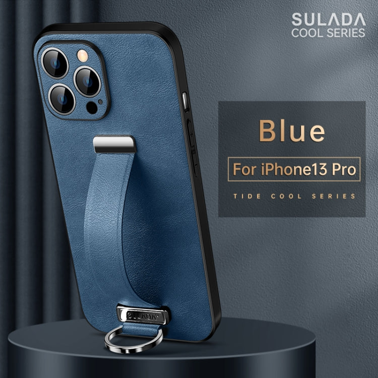 For iPhone 13 Pro SULADA Cool Series PC + Leather Texture Skin Feel Shockproof Phone Case  (Blue) - iPhone 13 Pro Cases by SULADA | Online Shopping UK | buy2fix