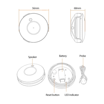 NEO NAS-WS02B ZigBee Water Sensor Flood Sensor - Security by NEO | Online Shopping UK | buy2fix