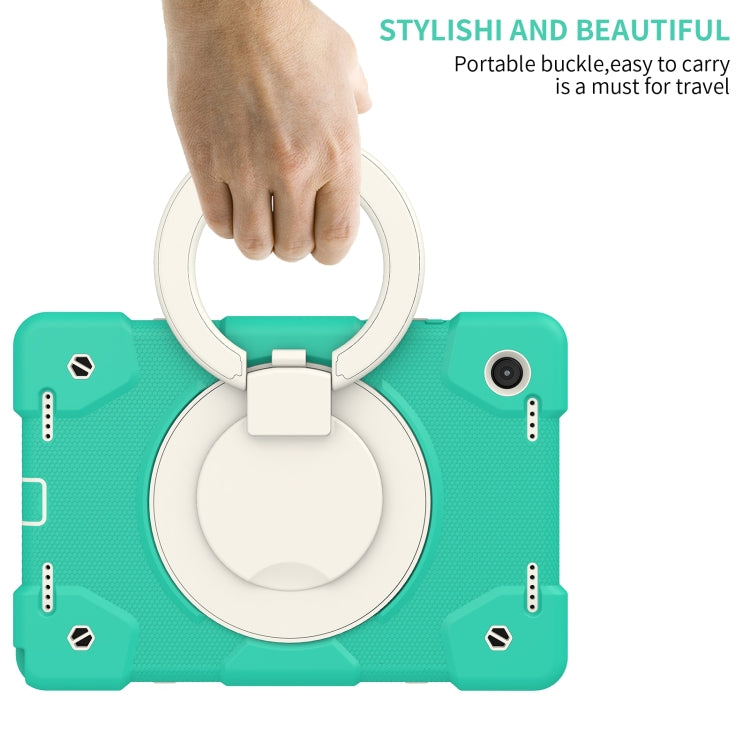 For Samsung Galaxy Tab A8 10.5 2021 Silicone + PC Full Body Protection Tablet Case With Holder & Strap(Mint Green) - Other Galaxy Tab PC by buy2fix | Online Shopping UK | buy2fix