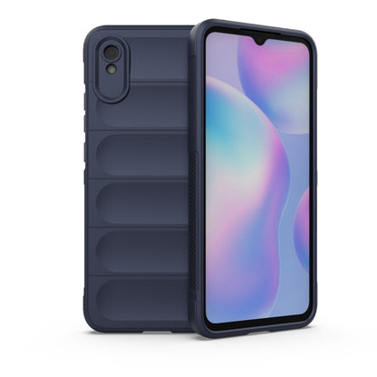 For Xiaomi Redmi 9A Magic Shield TPU + Flannel Phone Case(Dark Blue) - Xiaomi Cases by buy2fix | Online Shopping UK | buy2fix