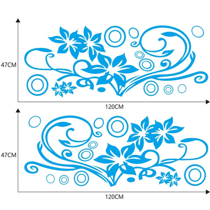 2 PCS/Set D-75 Flower Vine Pattern Car Modified Decorative Sticker(Blue) - In Car by buy2fix | Online Shopping UK | buy2fix