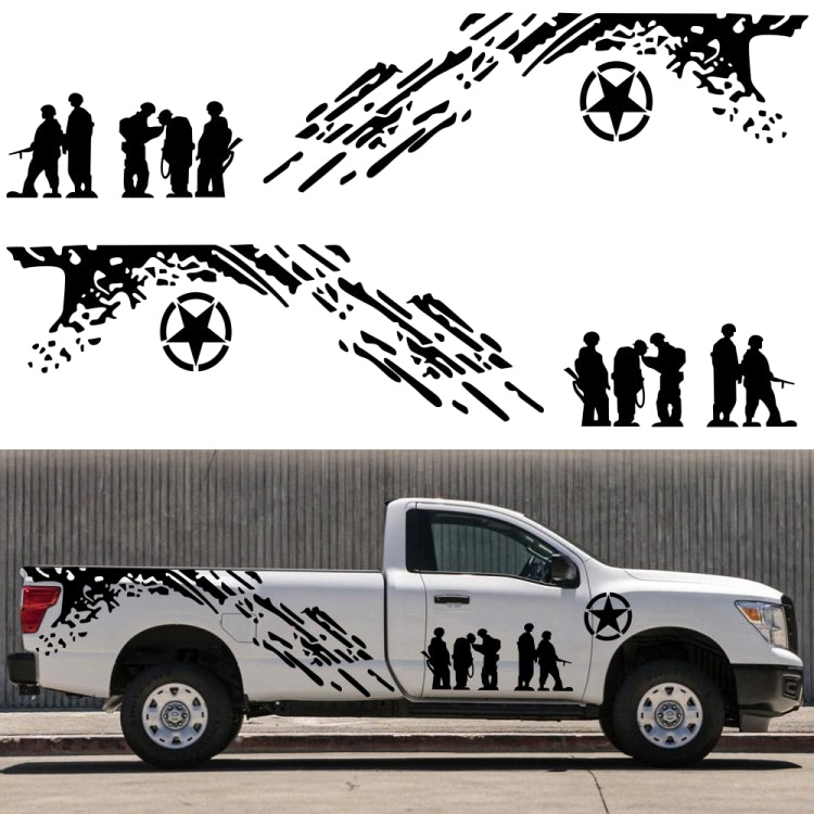 2 PCS/Set D-123 Soldiers Pattern Car Modified Decorative Sticker(White) - In Car by buy2fix | Online Shopping UK | buy2fix