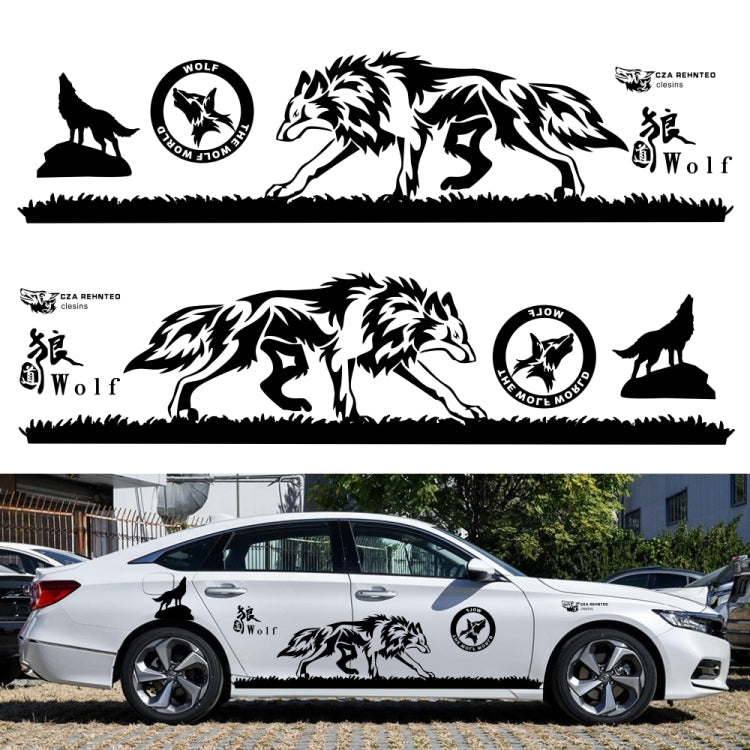 2 PCS/Set D-180 Wolf Totem Pattern Car Modified Decorative Sticker(Black) - In Car by buy2fix | Online Shopping UK | buy2fix