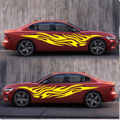 2 PCS/Set D-476 Fire Element Pattern Car Modified Decorative Sticker(Yellow) - In Car by buy2fix | Online Shopping UK | buy2fix