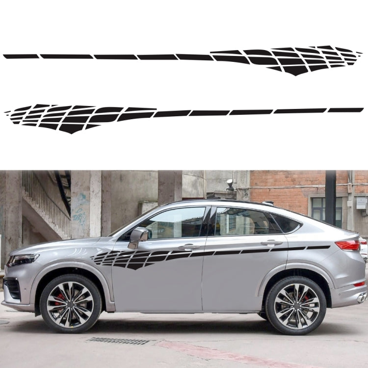 2 PCS/Set D-501 Plaid Pattern Car Modified Decorative Sticker(White) - In Car by buy2fix | Online Shopping UK | buy2fix