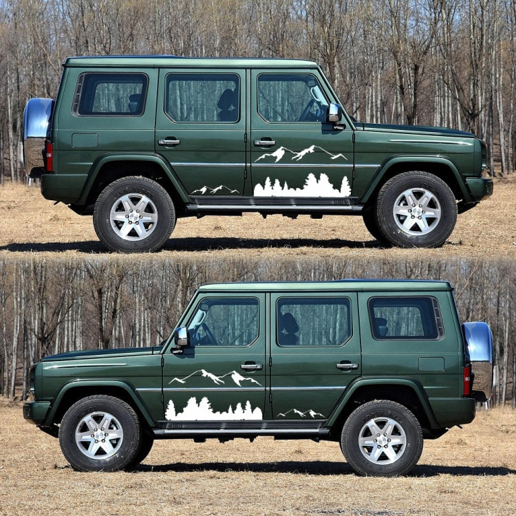 2 PCS/Set D-684 Mountain Totem Pattern Car Modified Decorative Sticker(White) - In Car by buy2fix | Online Shopping UK | buy2fix
