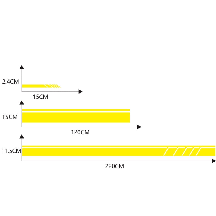 D-930 Lines Pattern Car Modified Decorative Sticker(Yellow) - In Car by buy2fix | Online Shopping UK | buy2fix