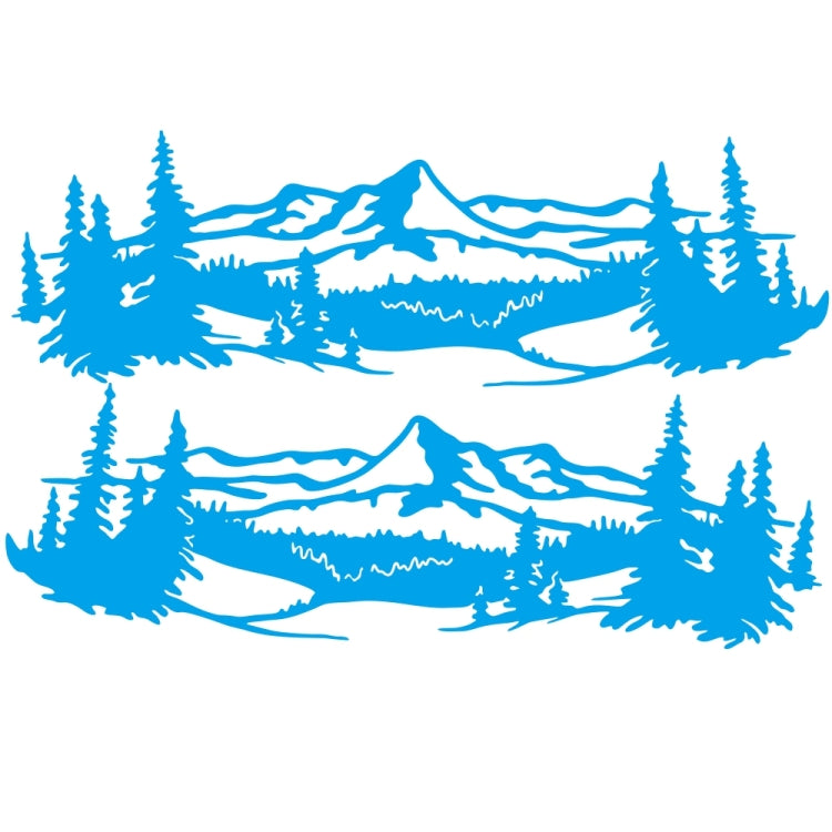 2 PCS/Set D-957 Mountains Pattern Car Modified Decorative Sticker(Blue) - In Car by buy2fix | Online Shopping UK | buy2fix