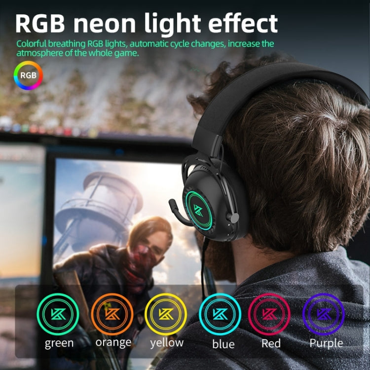 KZ-GP20 Bluetooth/2.4G Dual Mode Gaming RGB Lighting Headphones(Black) - Apple Accessories by KZ | Online Shopping UK | buy2fix