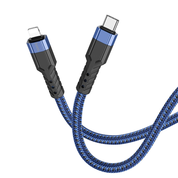 hoco U110 20W USB-C / Type-C to 8 Pin PD Charging Data Cable，Length：1.2m(Blue) - 2 in 1 Cable by hoco | Online Shopping UK | buy2fix