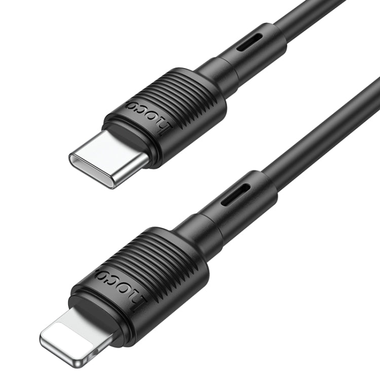 hoco X83 20W USB-C / Type-C to 8 Pin Victory PD Charging Data Cable，Length：1m(Black) - 2 in 1 Cable by hoco | Online Shopping UK | buy2fix