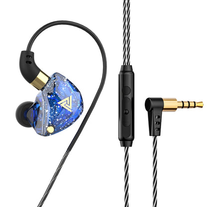 QKZ SK8 3.5mm Sports In-ear Dynamic HIFI Monitor Earphone with Mic(Blue) - In Ear Wired Earphone by QKZ | Online Shopping UK | buy2fix