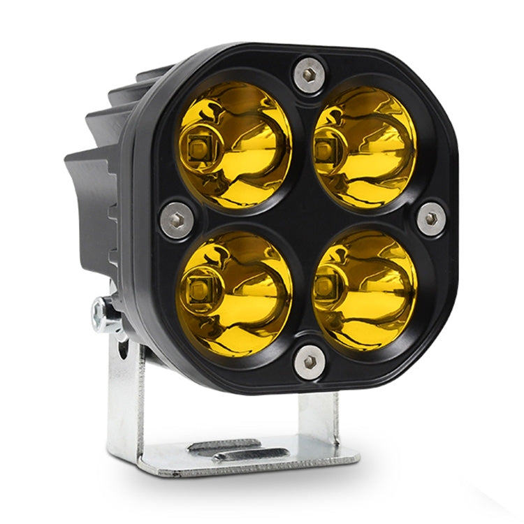 Car 3 inch 4LEDs Continuous Spotlight 20W / 2000LM / 6000K / DC9-80V(Yellow Light) - In Car by buy2fix | Online Shopping UK | buy2fix