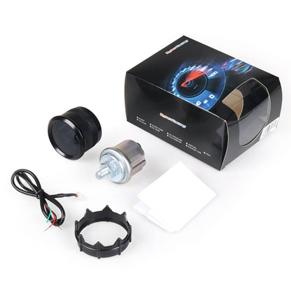 Car Modified 12V Universal 52mm Blue Light Digital Display Meter, Style:Oil Pressure Gauge - In Car by buy2fix | Online Shopping UK | buy2fix
