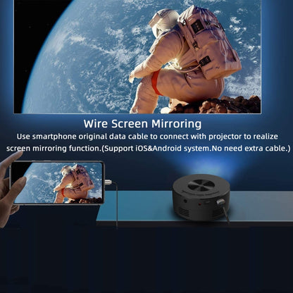 T200 1500LM 1920x1080P LED Mini Projector, AU Plug(Black) - Consumer Electronics by buy2fix | Online Shopping UK | buy2fix